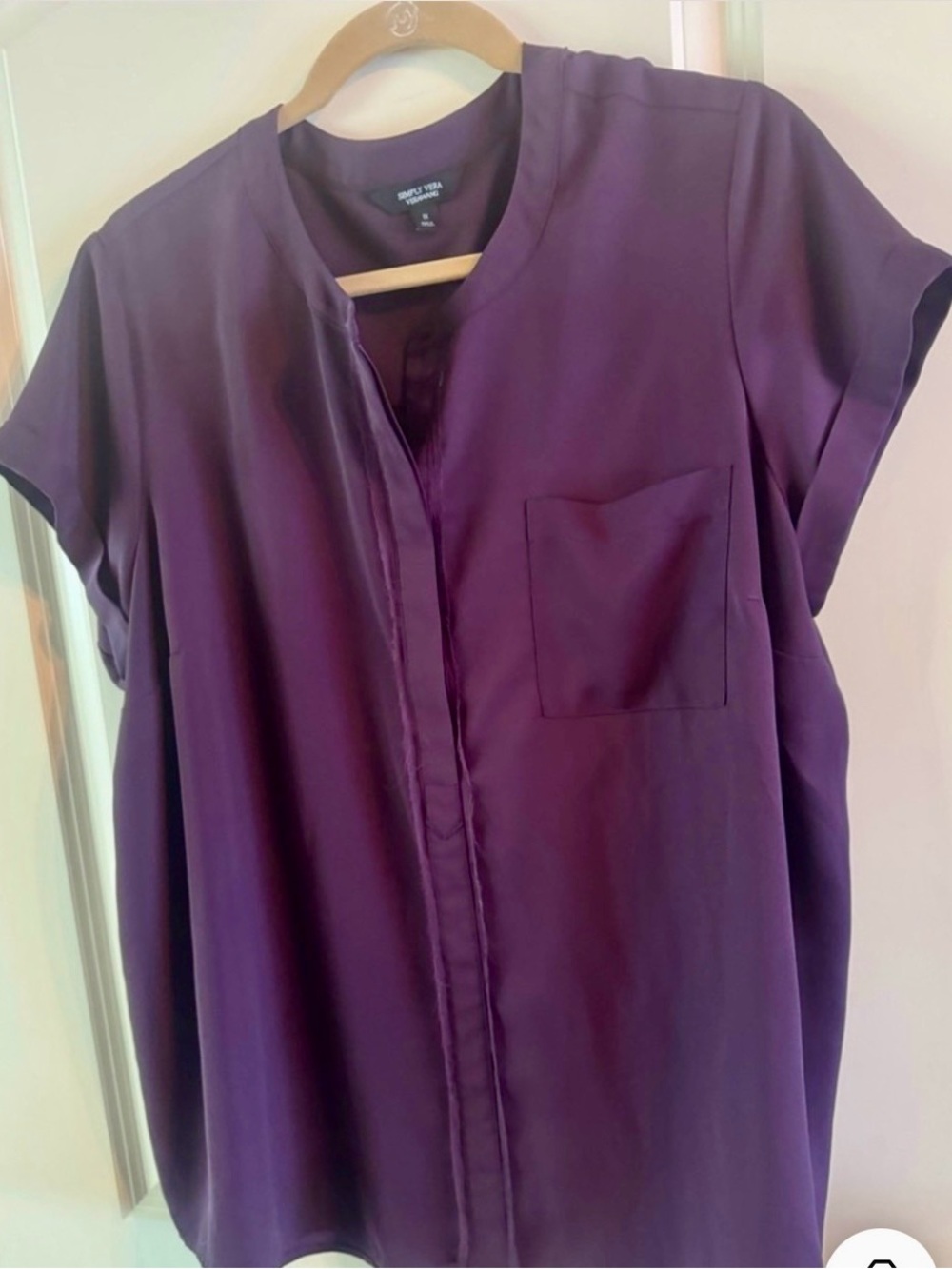 Simply Vera Vera Wang Plum Women's Blouse